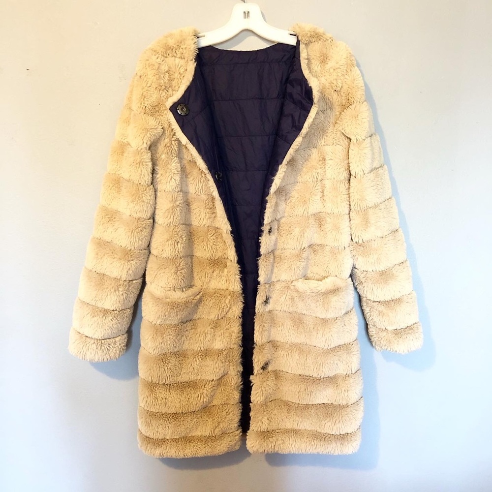 NWOT REVERSIBLE TEDDY COAT PUFFER JACKET